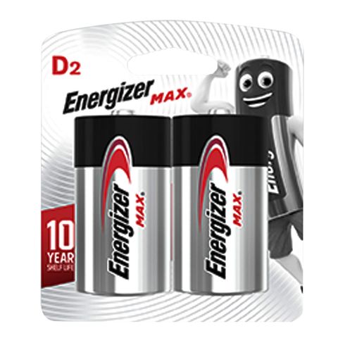 Energizer Max Alkaline D Batteries 2pcs