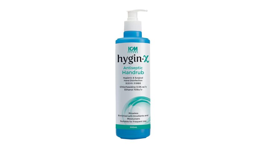 ICM PHARMA Hygin-X Antiseptic Handrub Rinseless 500ml