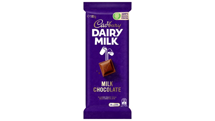 Cadbury Dairy Milk Chocolate Plain Chocolate Block 180g