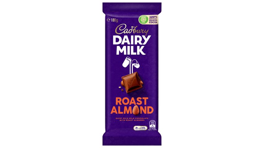 Cadbury Dairy Milk Chocolate Roast Almond Chocolate Block 180g