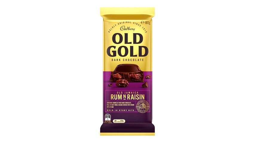 Cadbury Old Gold Rum and Raisin Chocolate Bar 180g