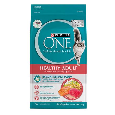 Purina One Healthy Adult Salmon Tuna Dry Cat Food 1.2kg