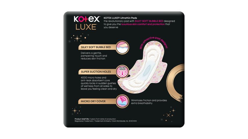 Kotex Luxe Ultrathin Night Wing Sanitary Pads 28cm 14s