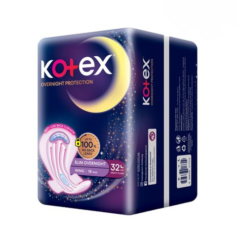 Kotex Soft & Smooth Slim Overnight Wing Sanitary Pads 32cm 18s