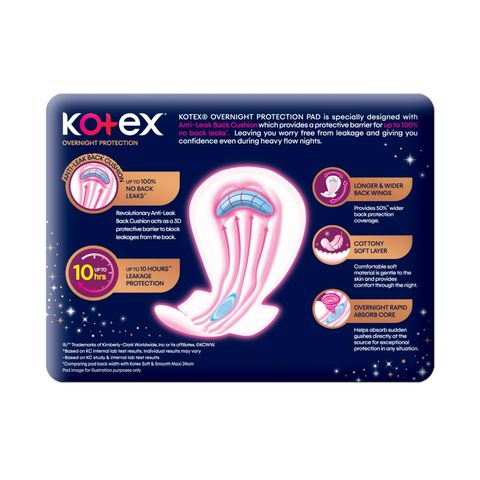 Kotex Soft & Smooth Slim Overnight Wing Sanitary Pads 35cm 16s