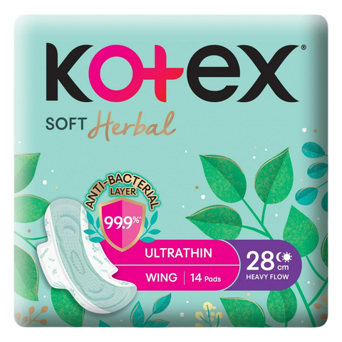 Kotex Soft Herbal Ultrathin Night Wing Sanitary Pads 28cm 14s