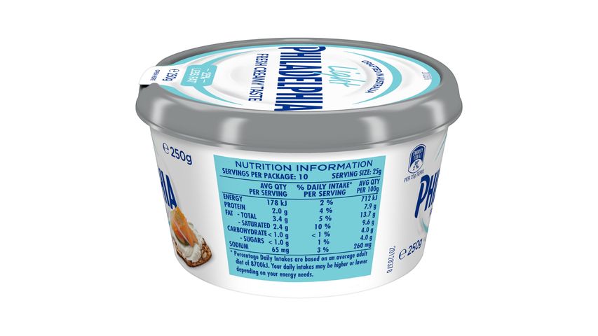 Philadelphia Light Spreadable Cream Cheese 250g