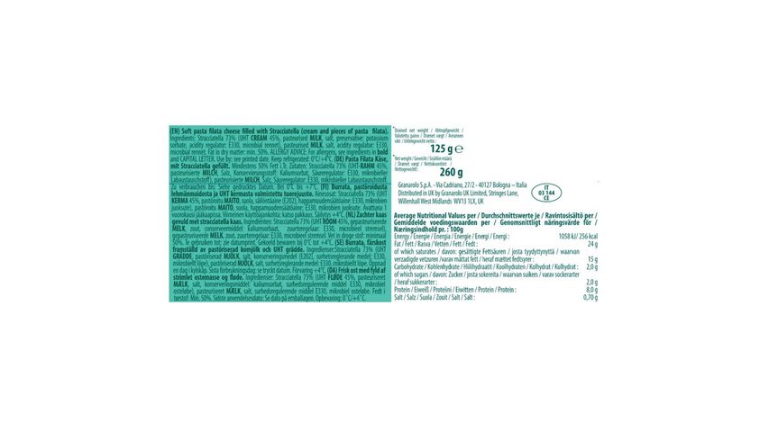 Granarolo Fresh Burrata Cheese 125g