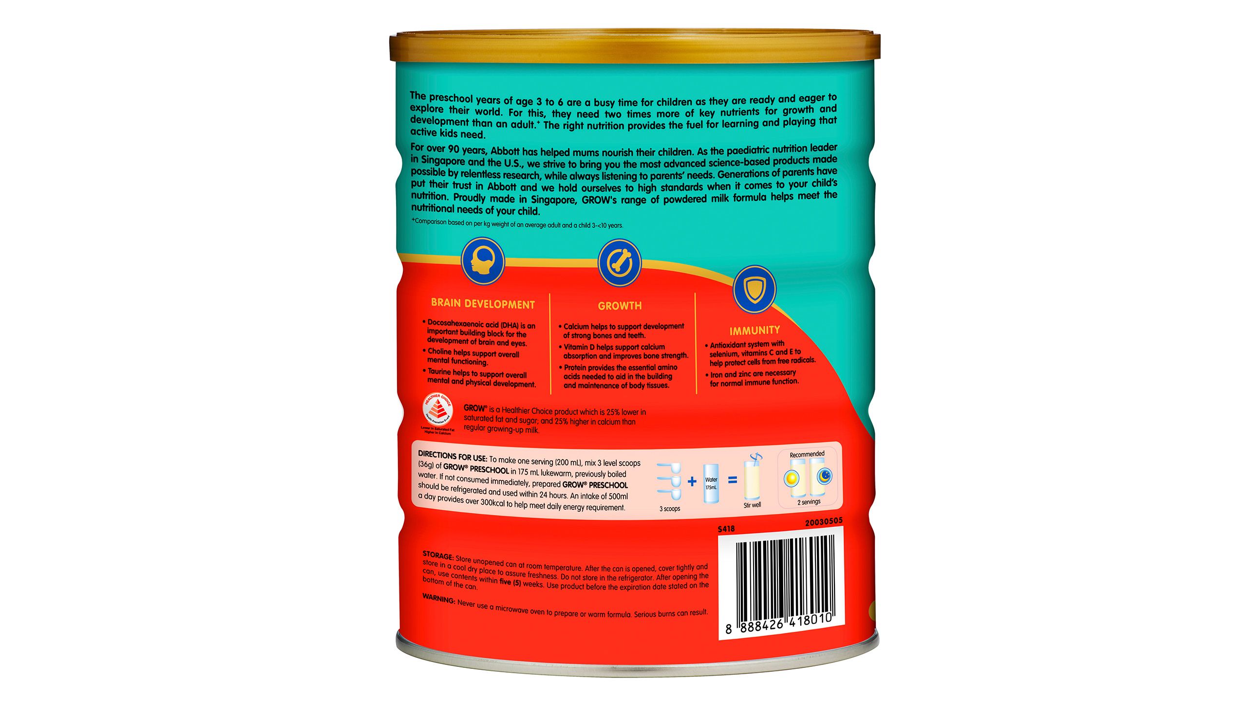 Grow Stage 4 Preschool Growing Up Milk (3-6 Years) 900g delivery