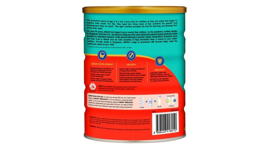 Grow Stage 4 Preschool Growing Up Milk (3-6 Years) 900g