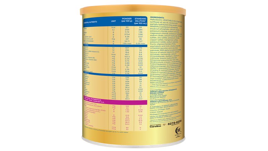 Similac Total Comfort H.A Stage 1 Baby Milk Powder Formula 2'-FL (0-12 Months) 820g