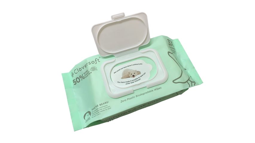Cloversoft Antibacterial Organic Wipes 100s
