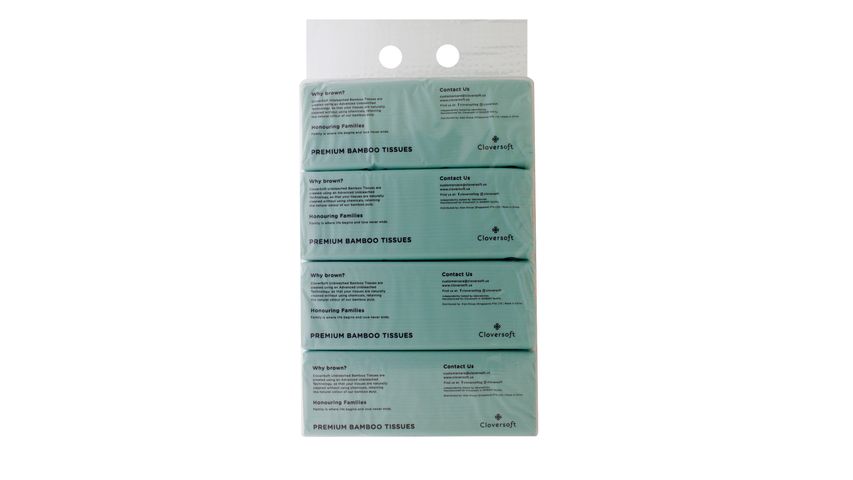 Cloversoft 3Ply Bamboo Tissues Soft Box 4 x 150s