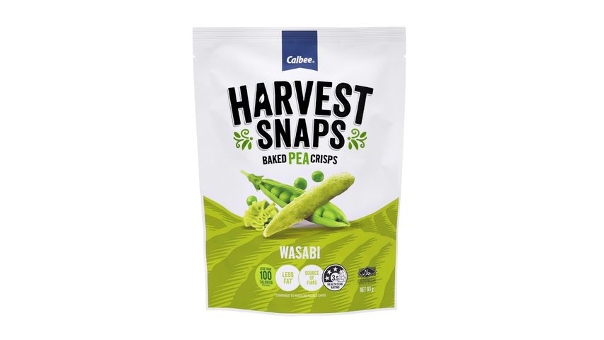 Calbee Harvest Snaps Wasabi Baked Pea Crisps 93g