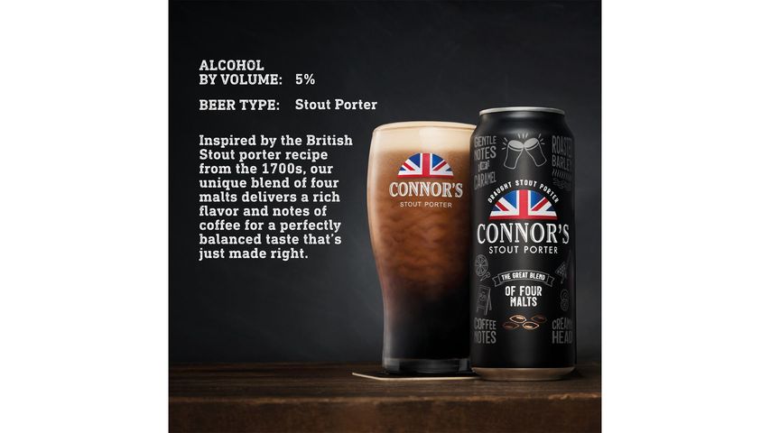 Connor's Stout Porter Draught Can 4s x 490ml