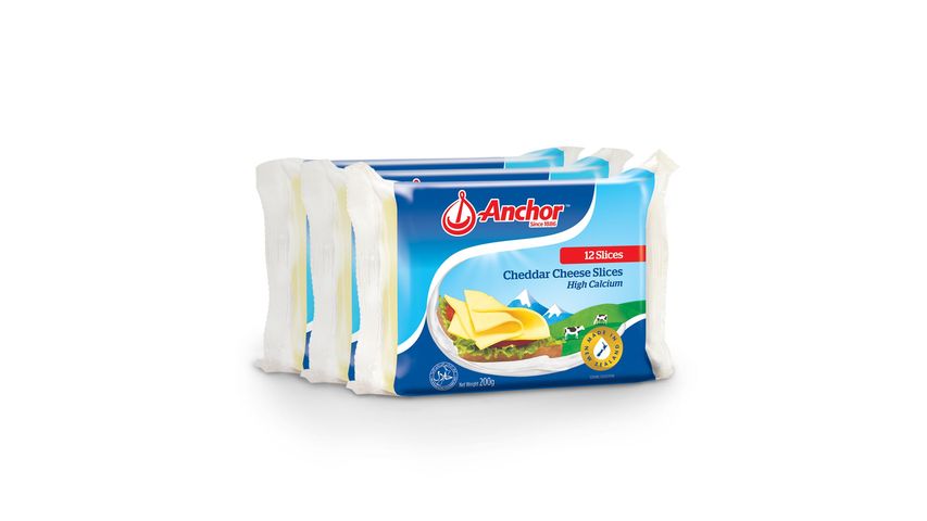 Anchor 12s Cheddar Cheese Slices - Value Pack 3 x 200g