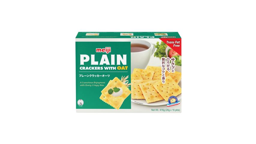 Meiji Plain Crackers - Oat (16 x 26g) 416g