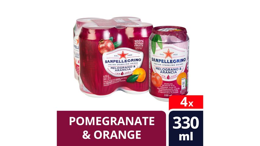 San Pellegrino Melogrando Sparkling Beverage 4 x 330ml (Recyclable)