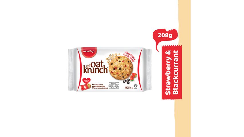 Munchy's Oat Krunch Strawberry & Blackcurrant Cookie 208g