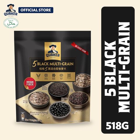 Quaker Oats 5 Black Multigrain Mixed Instant Oatmeal 518g