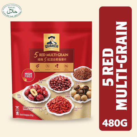 Quaker Oats 5 Red Multigrain Mixed Instant Oatmeal 480g