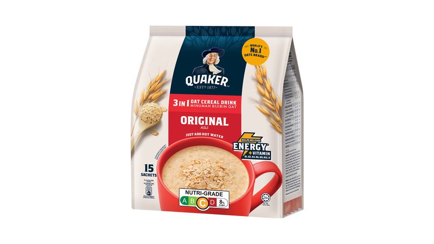 Quaker 3 in 1 Original Oat Cereal Drink 15s x 28g