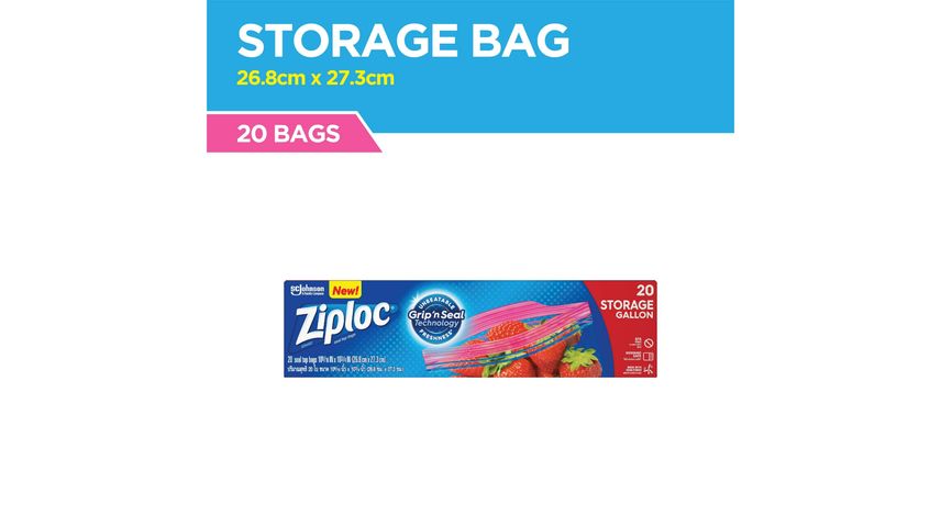 Ziploc Gallon Storage Bag 20s