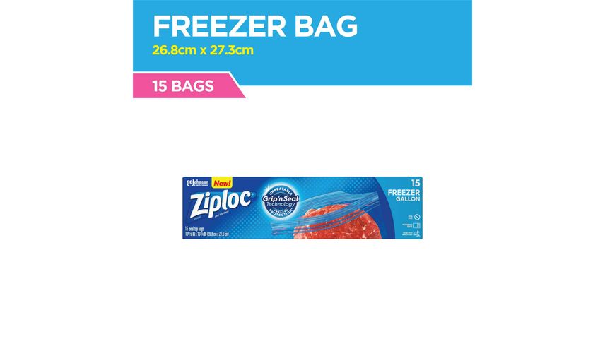 Ziploc Gallon Freezer Bag 15s