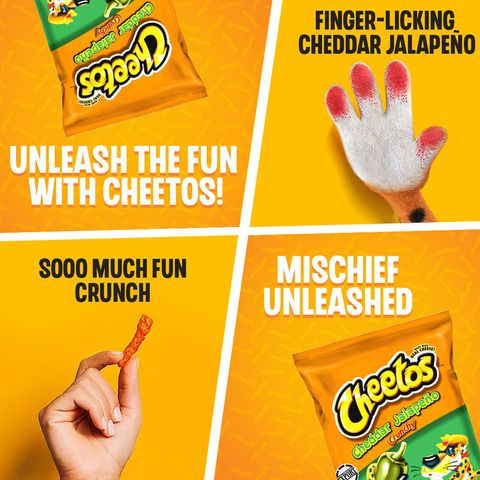 Cheetos Crunchy Cheddar Jalapeno Cheese Flavoured Snack 215g