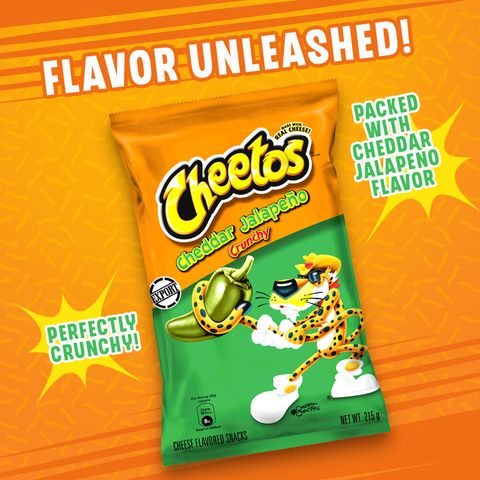 Cheetos Crunchy Cheddar Jalapeno Cheese Flavoured Snack 215g