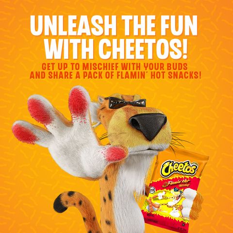 Cheetos Crunchy Flamin' Hot Cheese Flavoured Snack 215g