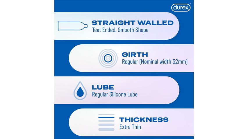 Durex Invisible Extra Lubricated Condoms 10s