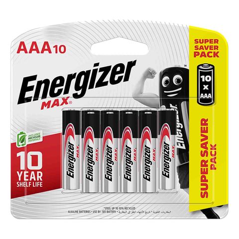 Energizer Max Alkaline AAA Batteries 10s