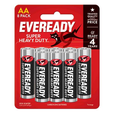Eveready Super Heavy Duty AA Batteries 8s