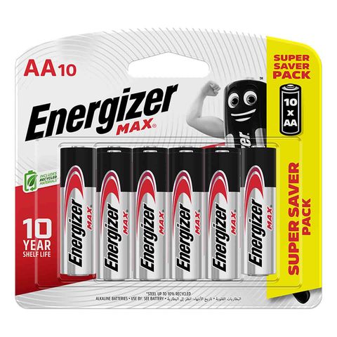 Energizer Max Alkaline AA Batteries 10s