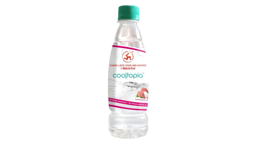 Three Legs Cooltopia Cooling Water Bottle - Luscious Lychee 320ml