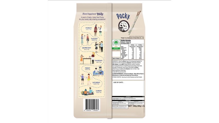 Glico Pocky Cookies & Cream Share Pack 8s 160g