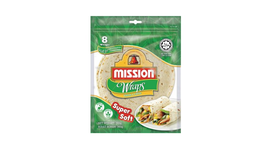 Mission Onion and Chives Tortilla Wraps 360g