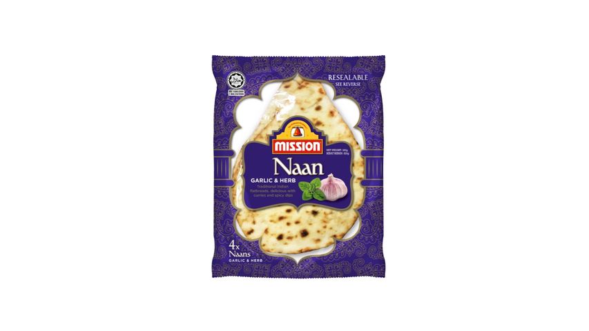 Mission Garlic & Herb Naan 400g