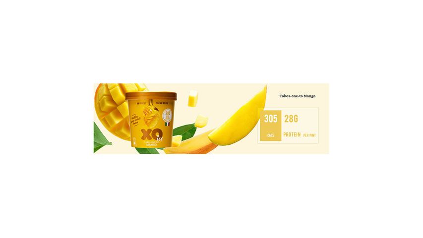 XO Ice Low Calorie High Protein Mango Gelato - Takes-One-to Mango 473ml