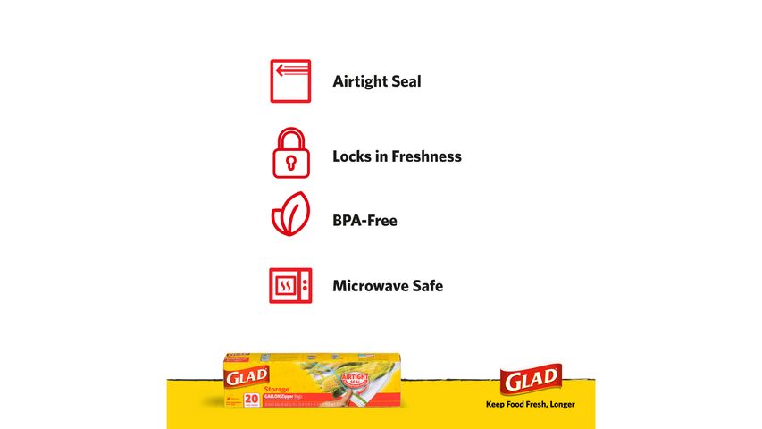 Glad Gallon Zipper Storage Bags 20s