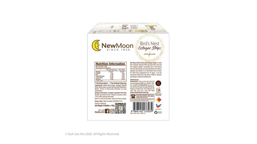New Moon Bird's Nest with Collagen Strip 6 x 150g
