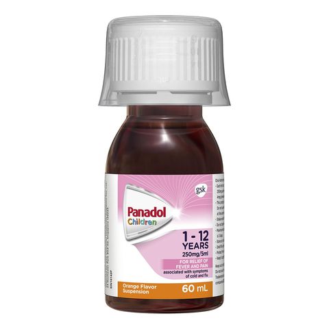 Panadol Children 1-12 Years Old Suspension, Paracetamol for Fast and Effective Pain Relief, Fever, Cold and Flu 60ml