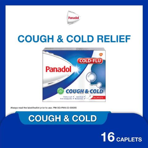 Panadol Cough and Cold, Fast and Effective Multi Symptom Relief for Cold and Flu, Cough, Sore Throat 16pcs