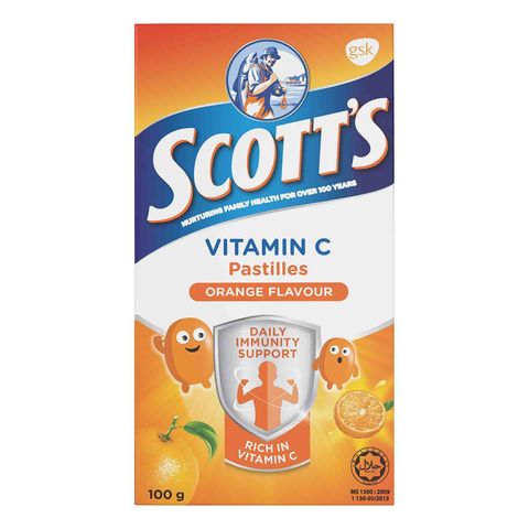 Scott's Kids Vitamin C Pastilles, Orange, 100g
