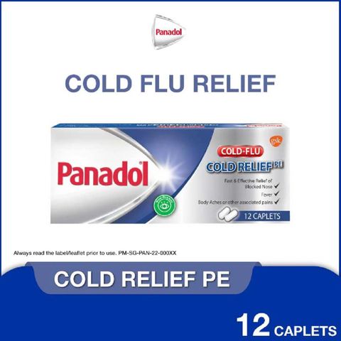 Panadol Cold Relief PE, Fast & Effective Relief for: Blocked Nose, Cold & Flu Symptoms, Headache, Fever 12pcs