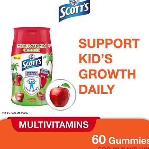 Scott's Kids Multivitamin Gummies, Apple, 60s