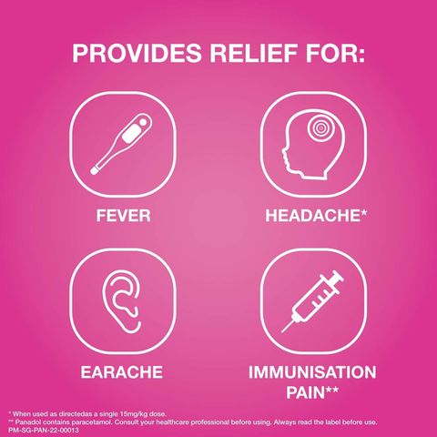 Panadol Chewable Tablet for Children, Paracetamol for Fast & Effective Pain Relief, Kids Fever, Cold & Flu 24 Tablets