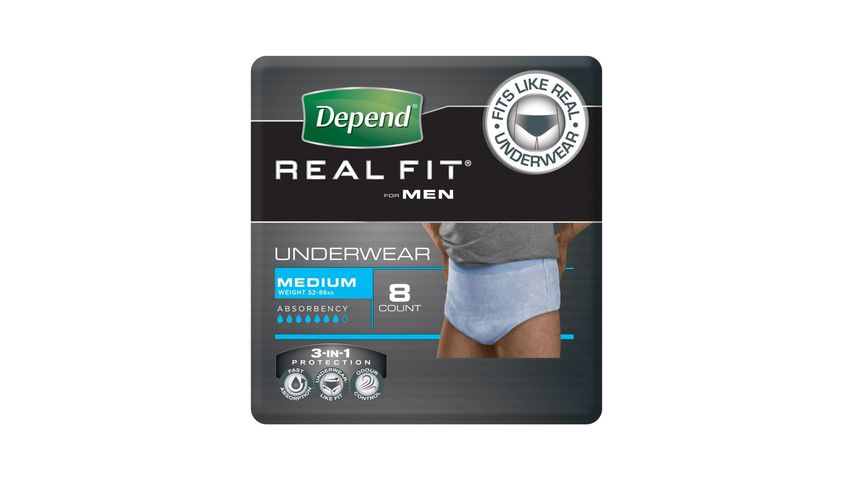 Depend Real Fit Adult Diaper Pants Men M 8s