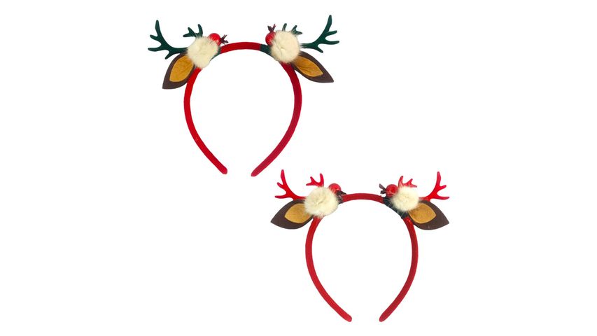 Partyforte Christmas Small Reindeer Horns Hairband 1s